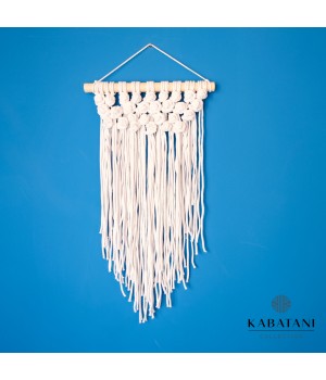 Grand mur de macramé avec...